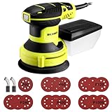DESOON Lixadeira Orbital Elétrica 350W 127V com Coletor de Pó, Velocidade Variável 7000-13000RPM e 16 Lixas – Ideal para Madeira, Metal e Pintura