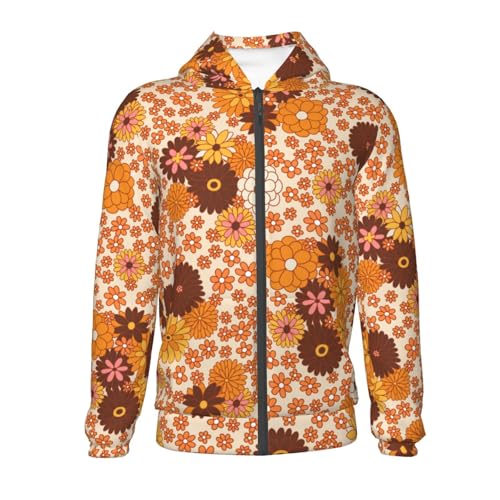 Hippie Ditsy Floral Kid Hoodies Boys Zip Up Sweatshirts Girls Pullover with Pocket2