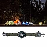 MOKT Multifunktions-Überlebens-Armbanduhr Überlebens-Uhr Camping Wandern