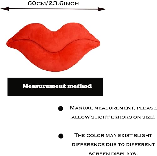 Miniatura 5 de CHELEI2019 Almohada de labios de 23.6 pulgadas con forma de labio rojo 3D, almohada de felpa para decoración del hogar, sofá, cama