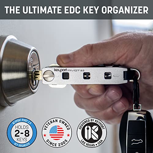 Image of Keyport Pivot 2.0 Modular Key Organizer - EDC Key Holder - Silver | 2-8 Keys & Tools | Modular Design | Anti-Rotation Lock | Lost & Found Included | 6061 Aluminum | Setup in Minutes