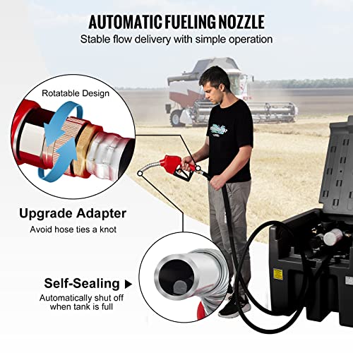 Vevor Portable Diesel Tank, 58 Gallon Capacity & 10 Gpm Flow Rate, Portable Fuel Tank With 12V Electric Transfer Pump And 13.1Ft Rubber Hose thumb #4