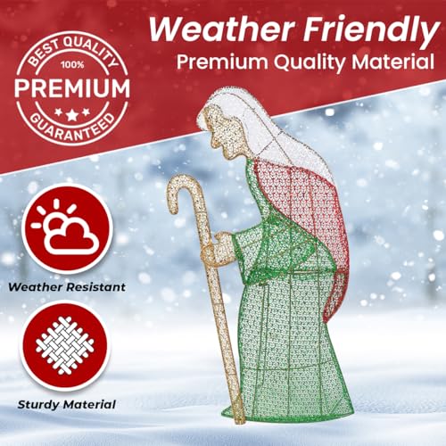 Top Treasures S105/3F-06-11A 6Ft Outdoor Pre-Lit Nativity Set - Lighted Christmas Scene thumb #1
