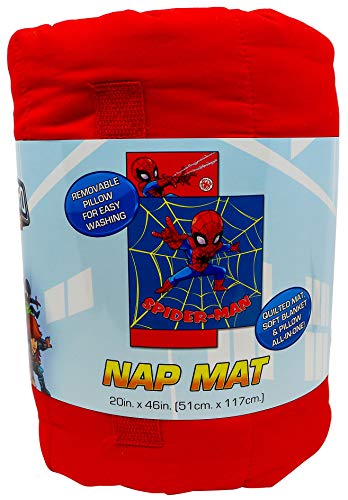 Marvel Super Hero Adventures Spidey Action Nap Mat - Built-in Pillow and Blanket Featuring Spiderman - Super Soft Microfiber Kids\'/Toddler/Children\'s Bedding, Ages 3-5 (Official Marvel Product) - Thumbnail 2