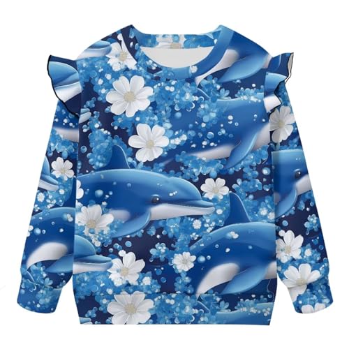 Toddler Girls Sweatshirts Ruffle Sleeve Shirts for Girls Fall Outfits Kids Tops for Everyday Wear 1-8 Years4