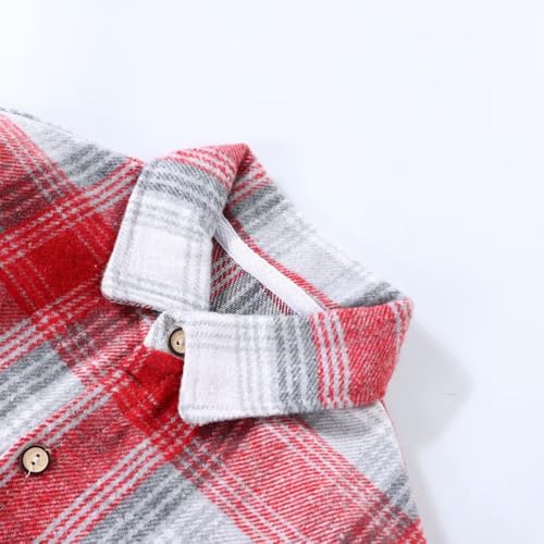 Boys Flannel Shirts Kids Toddler Jacket Long Sleeve Plaid Lapel Button Down Shirts Tops Outwear Clothes4