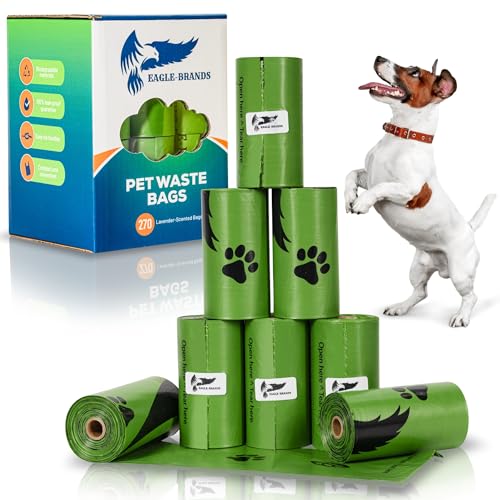 Image of Biodegradable Poop Bags- Extra Thick, Leak-Proof, Lavender-Scented Compostable for Perfect Pet Waste Disposal | 270-Count Heavy Duty Pet Cleanup Bags