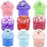 9 Pack Slime Kit - 3 Jelly Cube Crunchy, 3 Cloud, 3 Butter Slime - Soft Stretchy for Stress Relief, Birthday Gift, Kids Party Favors - Boys and Girls Toy