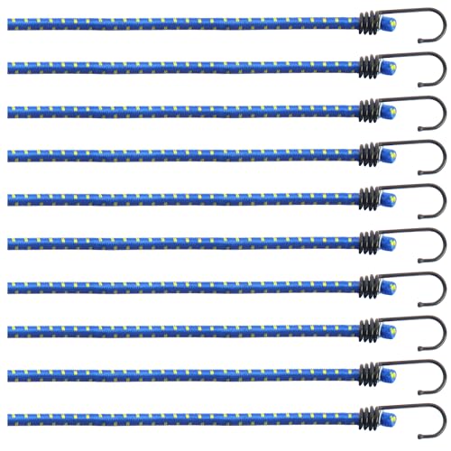 COM-FOUR® Set di tenditori in gomma da 10 pezzi - corda elastica per bagagli con ganci - cinghie elastiche per il fissaggio