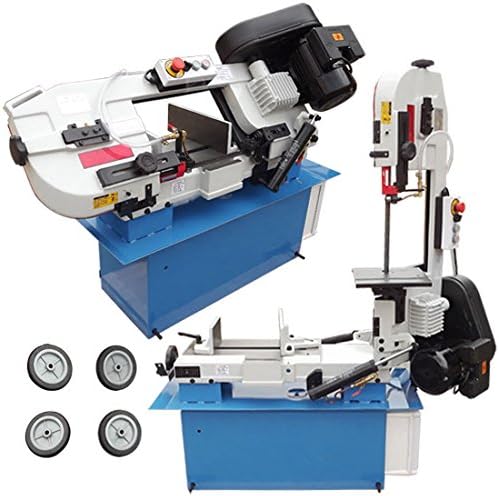 7x12 Metal Cutting Band Saw, Horizontal & Vertical Combo Saw with Hydraulic Down Feed, 110V Machine for Steel, Aluminum & Workshop Projects