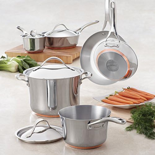 Anolon Nouvelle Stainless Stainless Steel Frying Pan / Fry Pan / Stainless Steel Skillet - 8 Inch, Silver,77270 - Thumbnail 3