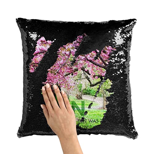 Coussin sequin et paillettes noir cadeau idéal avec message de motivation anglais