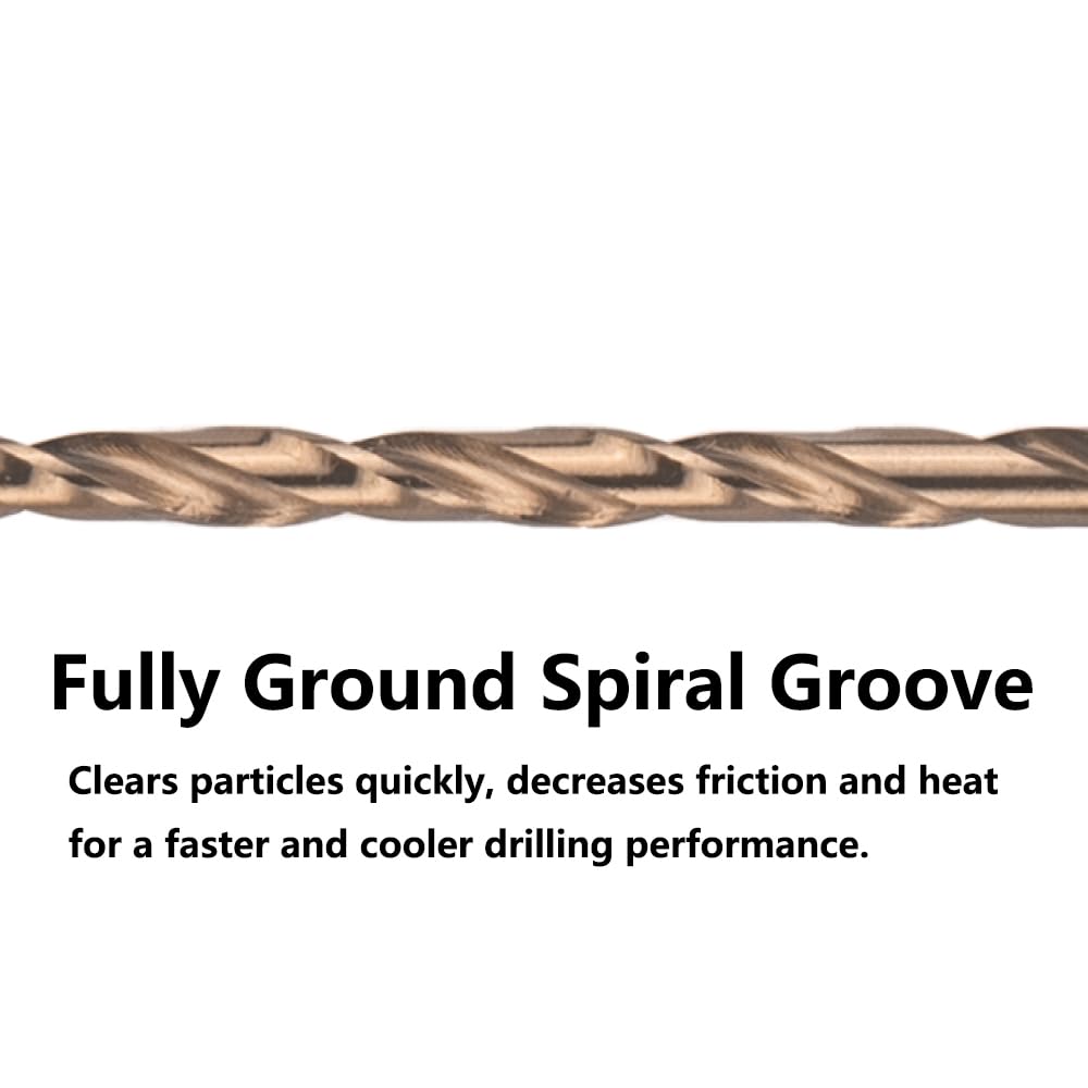 Cobalt Drill Bits Set - 5PCS for Metal, Plastic & Wood -5