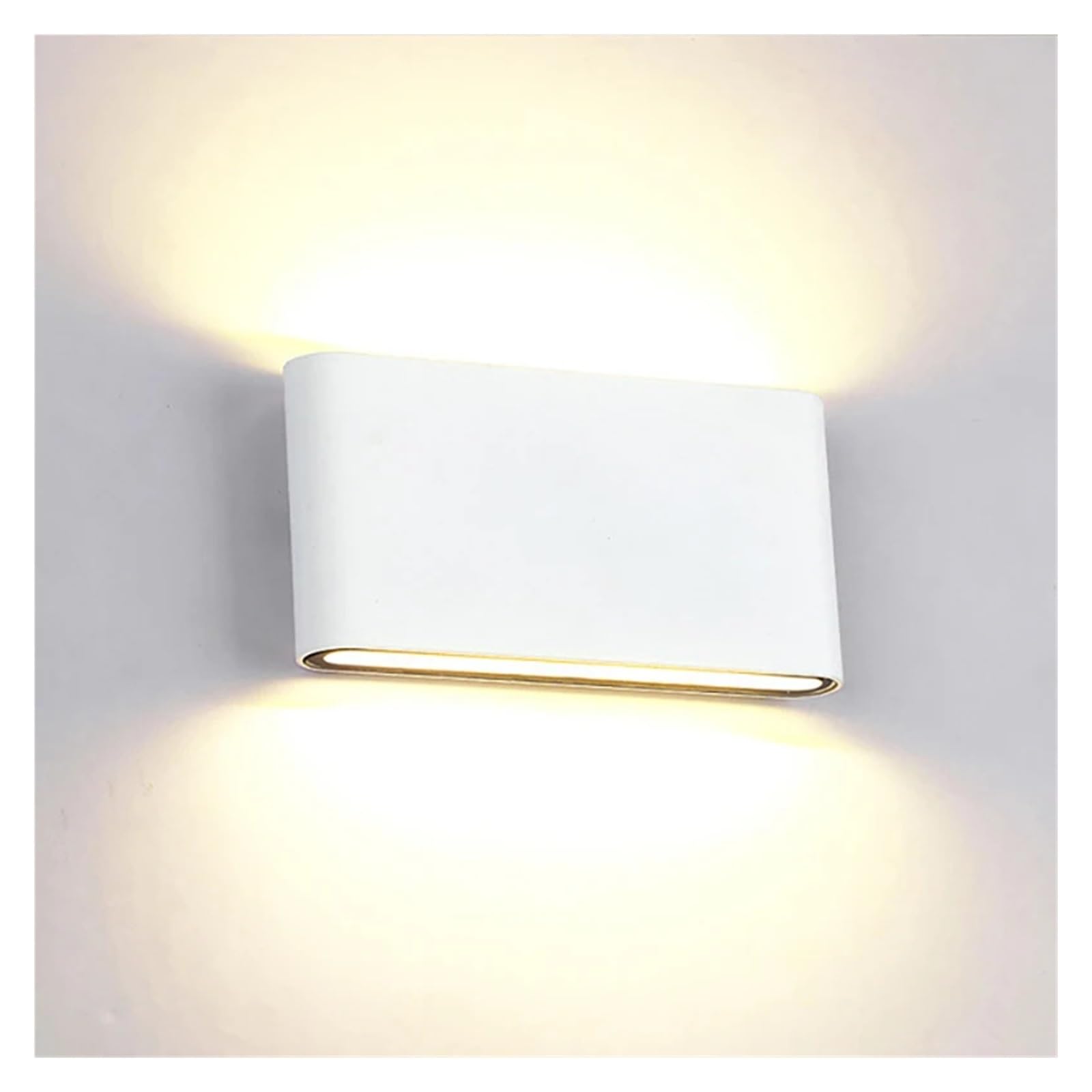 KUNYOS Nordic Wall Light Aluminum IP65 Waterproof Indoor Lamp Up Down Corridor Lights for Home Stairs Bedroom Bedside Lamps(Cool White(5500-7000K),White_115X90X28MM 6W)