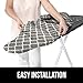 GORILLA GRIP Reflective Silicone Ironing Board Cover, 15x54, Fits Large and Standard Boards, Pads Resist Scorching and Staining, Elastic Edge, Thick Padding, No Fasteners Needed, Quatrefoil Gray White