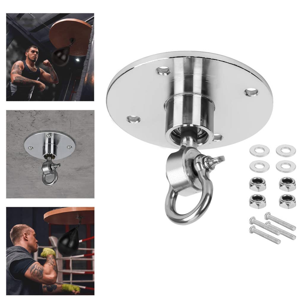Speed-Bag-Schwebungen Boxbeutel Metallhalterung Multidirektion Speedbag Drehausrüstung zum Training von Boxen Silber, Schwenkdeckel Haken