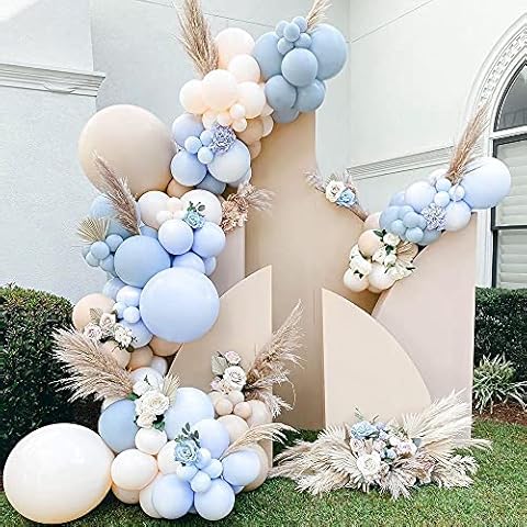 Baby Blue Balloons Garland Kit Pastel Light Arch Different Sizes Baby Shower Birthday Cover