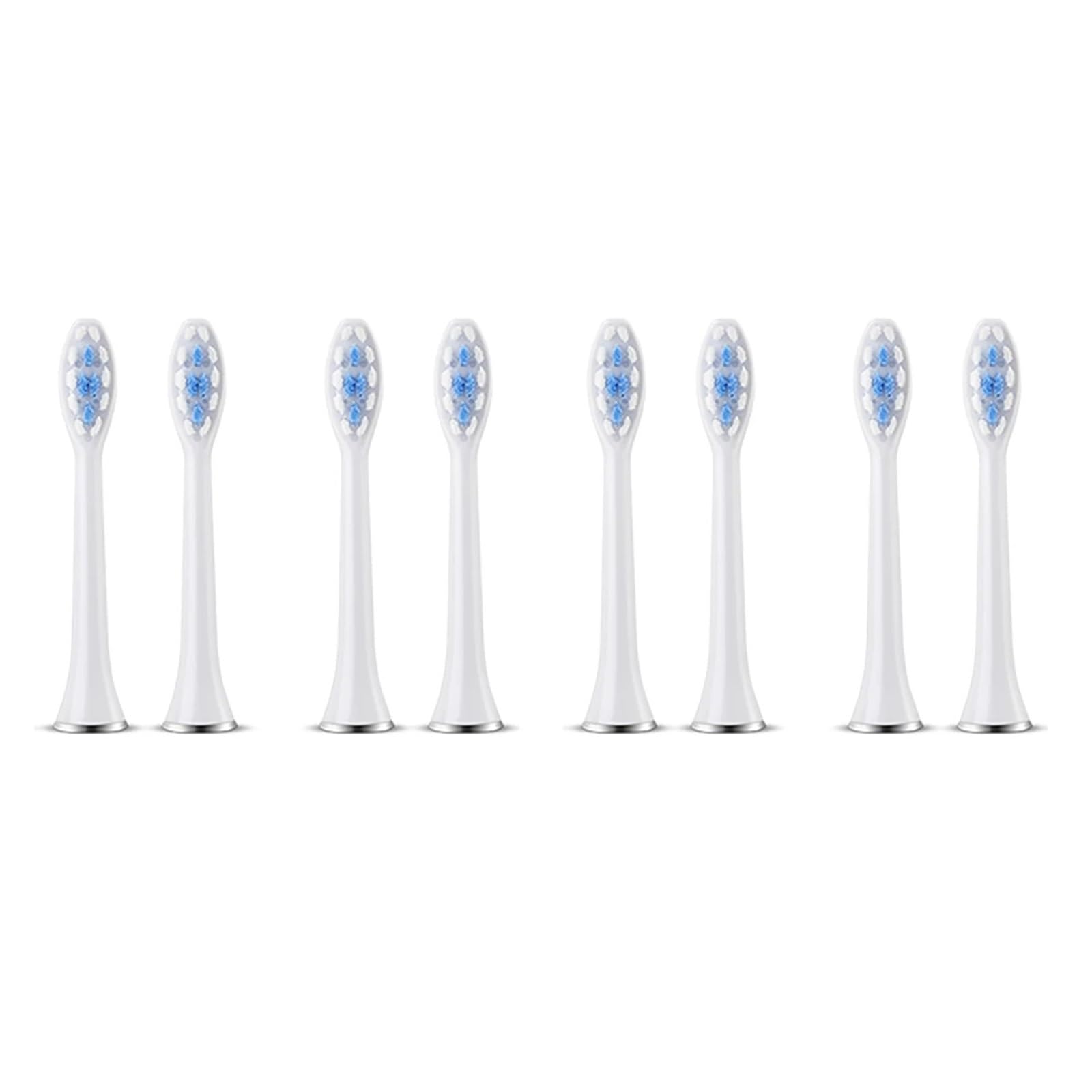 4 pz testine di ricambio S7 per spazzolino, plastica standard | per spazzolino elettrico, uso adulti, testine nero bianco rosa(8 white brush head)