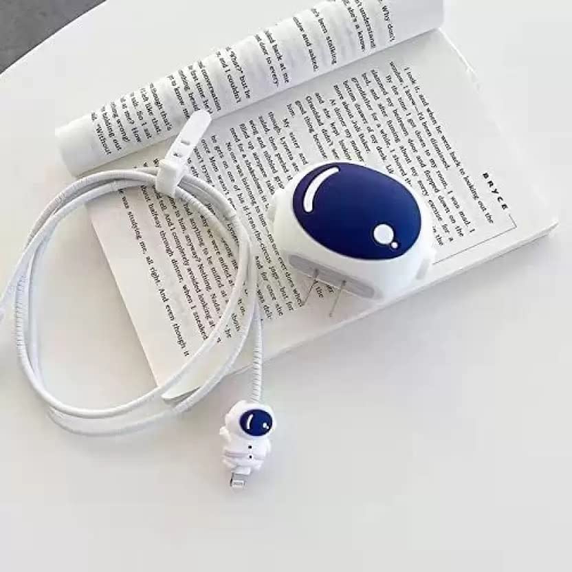 Image of Cartoon 3D Design Protective Charger Case Compatible with Apple 20W Adapter iPhone, iPad, AirPods Premium Silicon Cartoon Charger Case Astronaut [Adapter and Cable NOT Included]