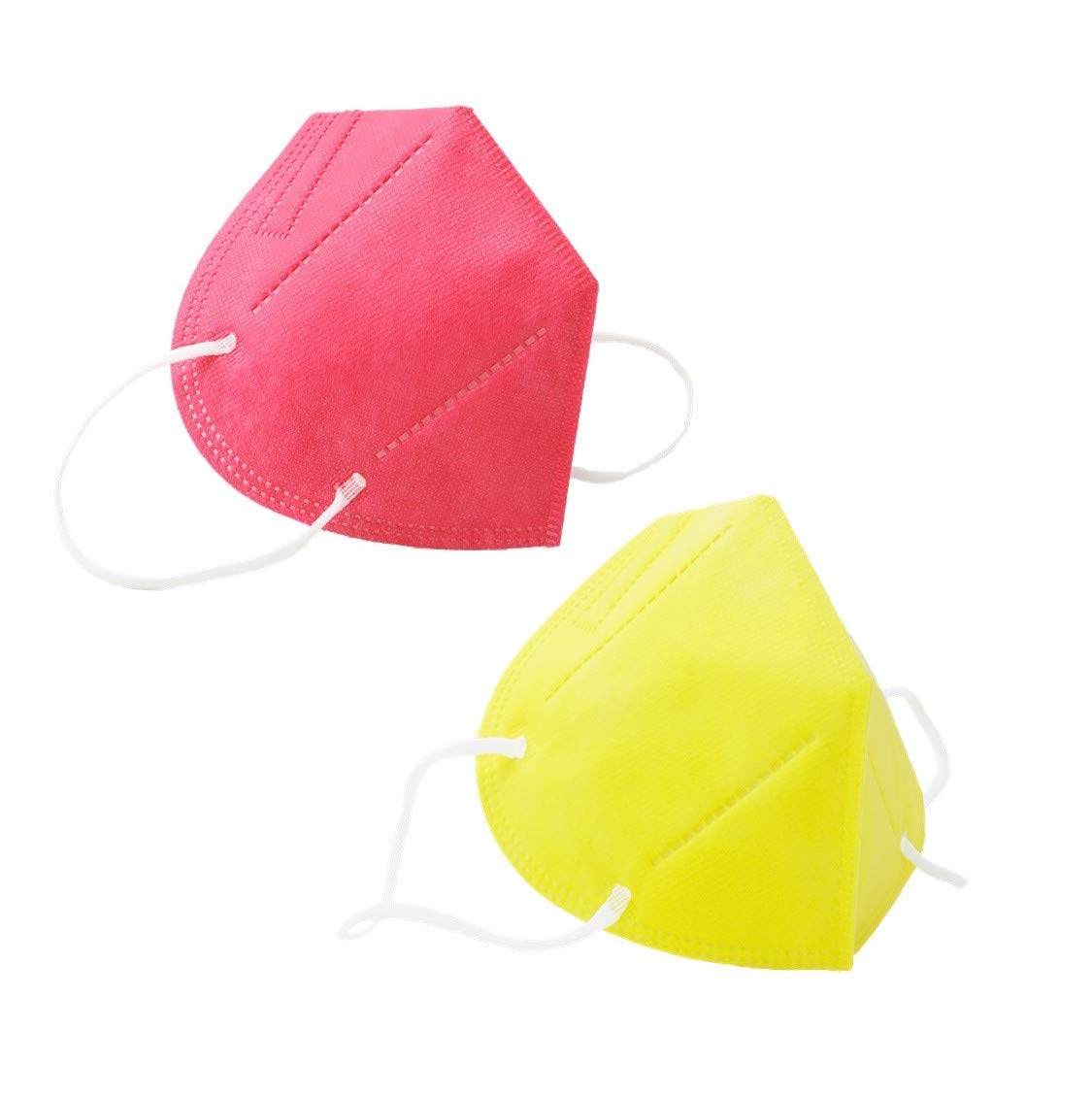 METEOROID N95 Mask Colorful Combo Pack For Daily Use, N95 Multicolour Mask 5 layered Protection ISI, ISO, CE, FDA Certified N95 Mask Without Respirator Valve (Pink-Yellow - Pack of 2 - Multicolor)