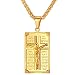 U7 Crucifix Cross Pendant Antique 18K Gold Plated Christian Jewelry Jesus Religious Necklace Men