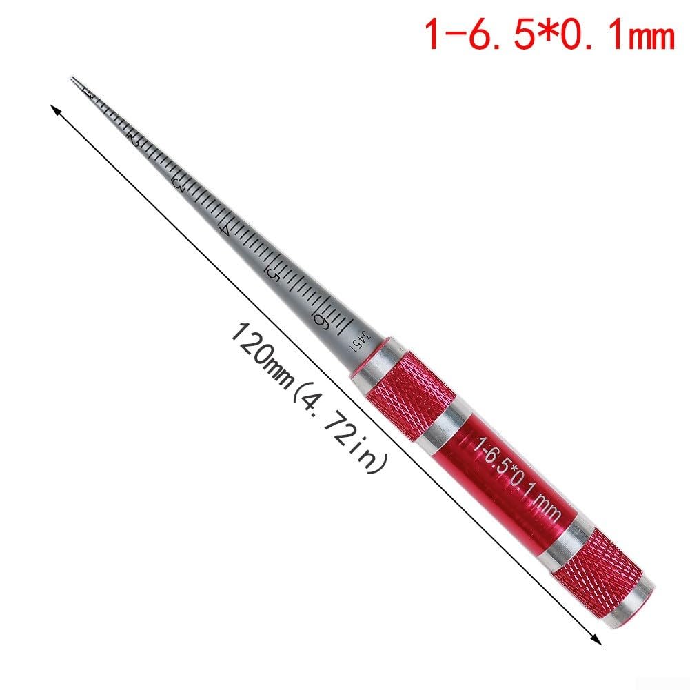 Jauge conique conique en acier inoxydable pour mesurer le diamètre intérieur 1–6,5 mm, 3–15 mm, 15–30 mm (1–6,5 mm)