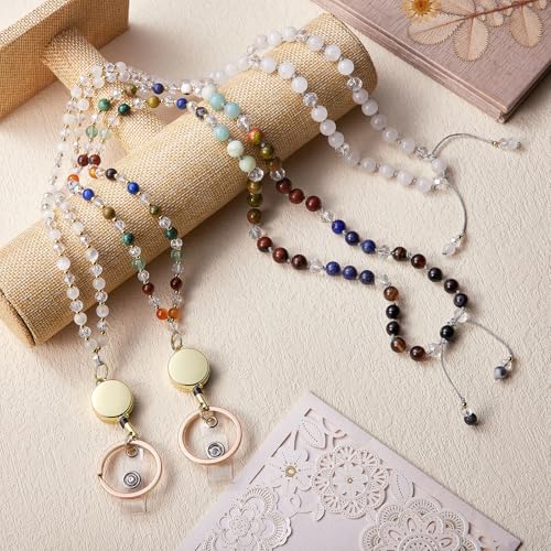 LEGENTLISUR Lanyards for ID Badges and Keys Teacher Lanyard for Women Cute Retractable Beaded Lanyards for ID Badge Holders - Image 4