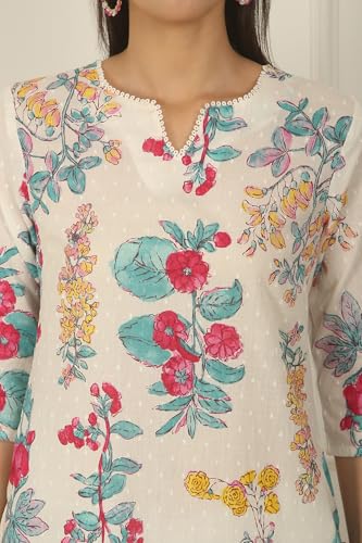 Image of W for Woman Swiss Dot Textured Cotton Straight Kurta