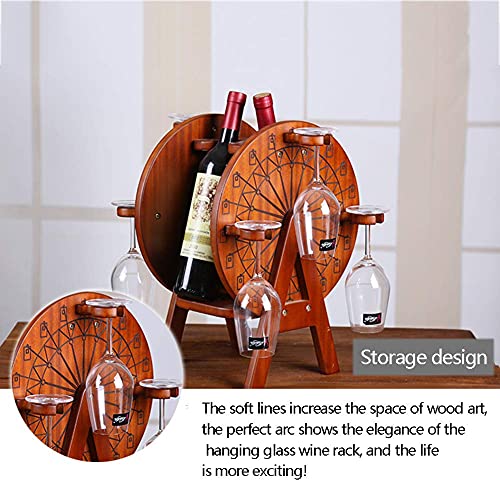 Soporte para botellas de vino de madera maciza tipo rueda miniatura 4