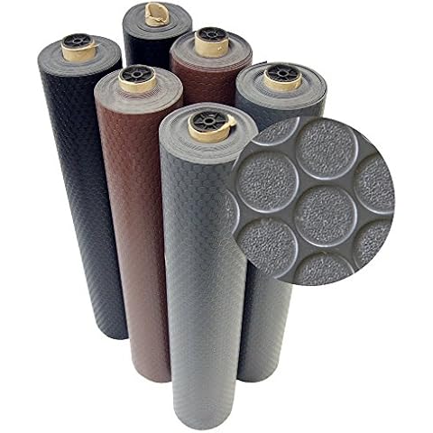 Rubber-Cal Coin-Grip Flooring and Rolling Mat, Dark Grey, 2mm x 4 x 8-Feet Cover
