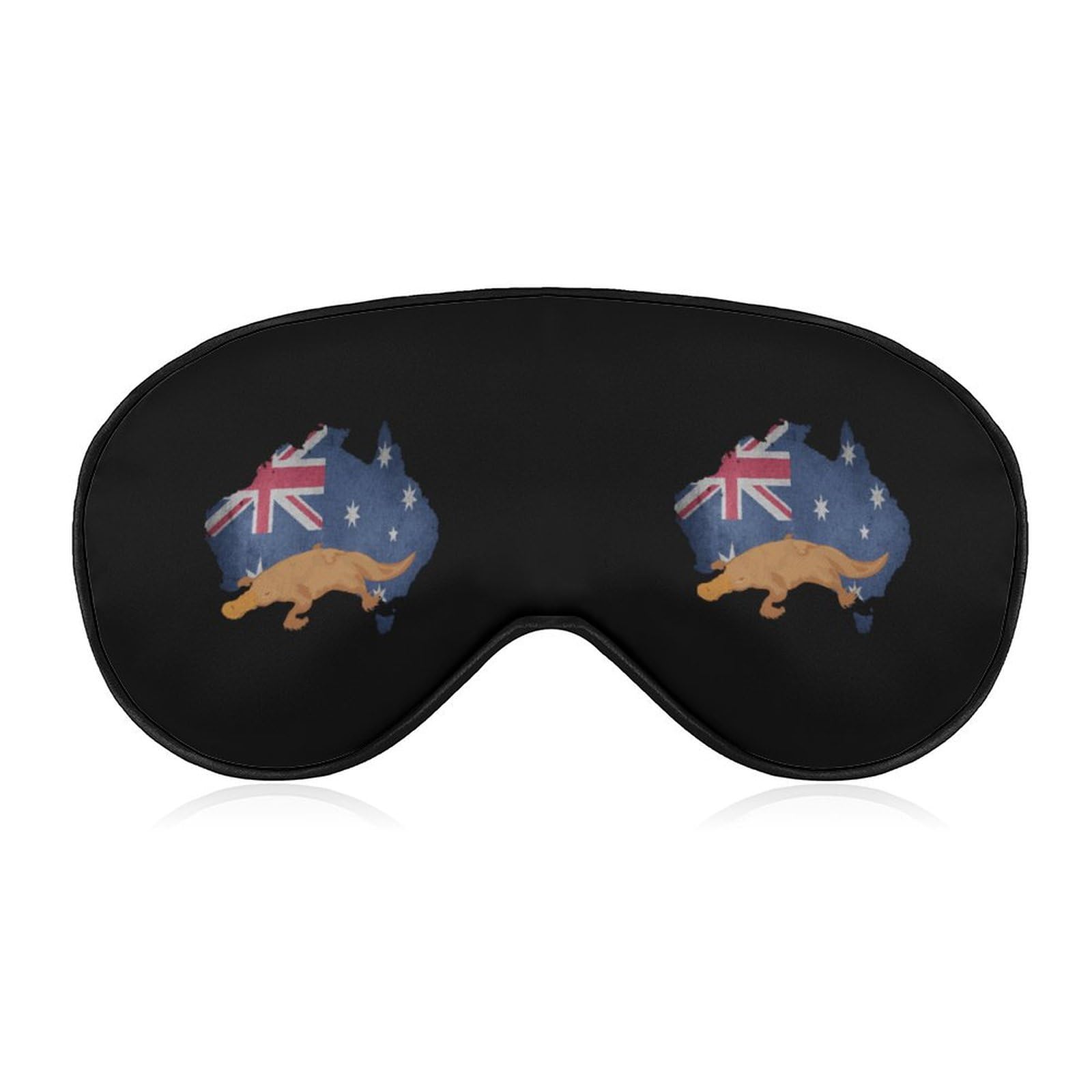 Vintage Australia Map Flag Australian Platy-Pus Sleep Mask Eye Shade Cover Adjustable Strap for Travel Lunch Break Women Men