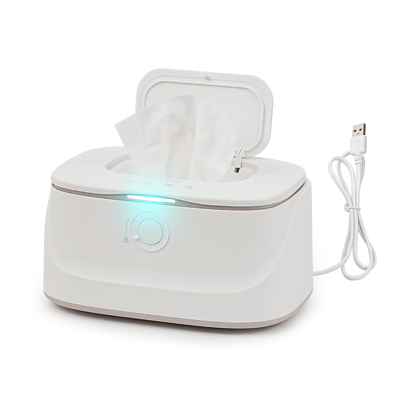 Smart Baby Feuchttücher Wärmer - DREI Temperaturen Anpassung, Kleine Nachtleuchte Weicher Augenschutz, Top-Heizung Frische Handtücher Heizung, Energiesparende Alltagsgegenstände für Babys