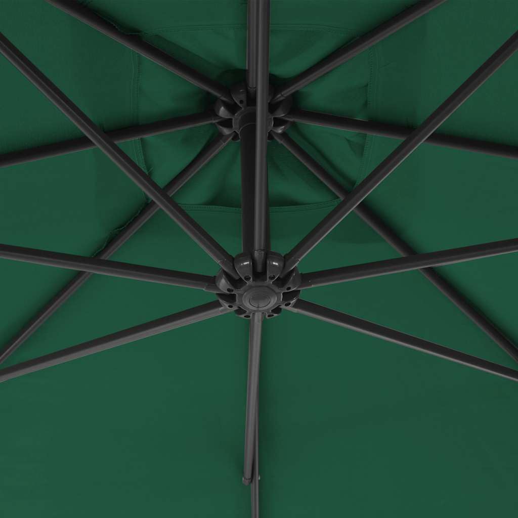 Parasol wspornikowy ze stalową podstawą krzyżową