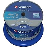 Verbatim BD-R SL Datalife, Blu-Ray-Disk 25 GB - 6-fache Brenngeschwindigkeit - Kratzschutz - 50 Stück Spindel
