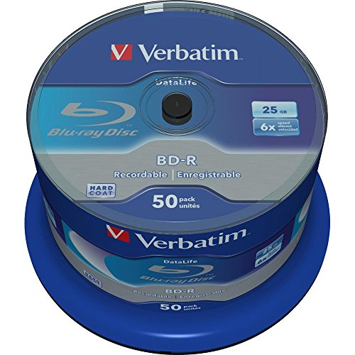 Verbatim BD-R SL Datalife 25 GB - Blu-Ray-Disk - 6-fache Brenngeschwindigkeit - Hardcoat Scratch Guard - Spindel - 50er Pack
