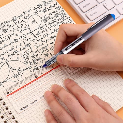 Eyeye Blue Fine Tip Pen, Bullet Tip Liquid Ink Rollerball Pens, 0.7Mm Pens Fine Point， Free Ink Roller Fine Tip Pens, Blue Ink Liquid Rollering Pens, 12 Pack Office Pens #TOP5