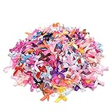 Farbe: wie abgebildet. LANDUM Mini-Satinband-Blumen, Schleifen, für Geschenke, Bastelarbeiten, Hochzeitsdekoration, Ornament, 100 Stück