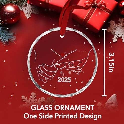 Engagement Gifts for Couples - Glass Ornament 2025, Personalized Gifts for Newly Engaged Couples, Happy Engagement Ideas for Her, Bride to Be - Engaged for Her, Friends