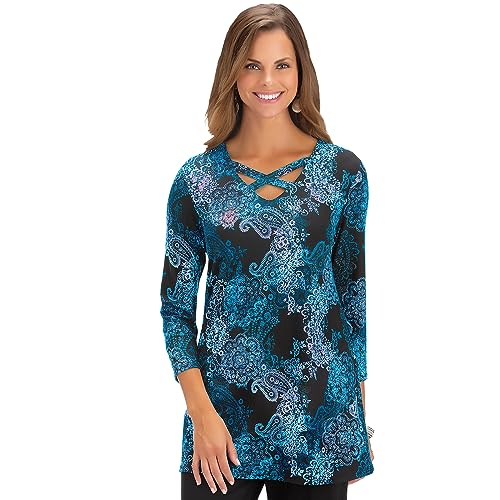 Collections Etc Women's Paisley Print Lattice...