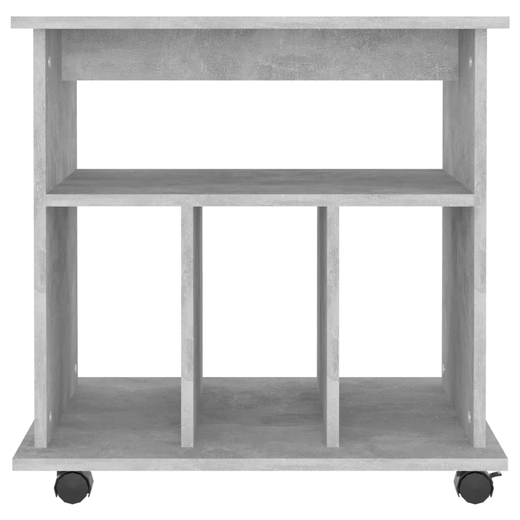 Armadio multiuso Armadio per corridoi Armadio da ingressoMobiletto con Rotelle Grigio Cemento 60x45x60 cm in Truciolato Adatto a soggiorno, ufficio
