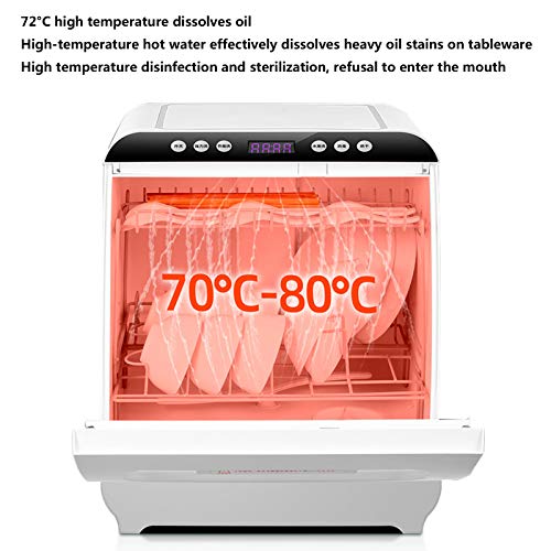 Huishoudelijke automatische vaatwasser Vrijstaande vaatwasser met 6 couverts-Rotary Spray 360 ° Azimuth Touch Control LED-display Energiezuinig - Afbeelding 4