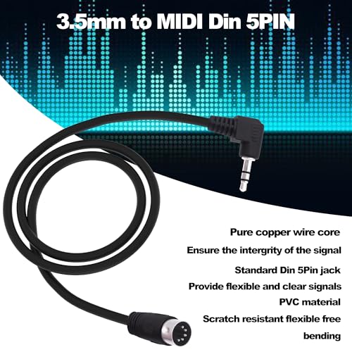 Cable adaptador Jack 3.5mm a MIDI Din 5Pin 1.5m miniatura 4
