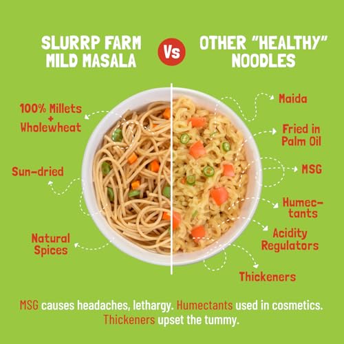 Image of SLURRP FARM Little Millet Noodles No Maida,Not Fried,192 G,Vegetarian,0.42328754304 grams (Pack of 3)
