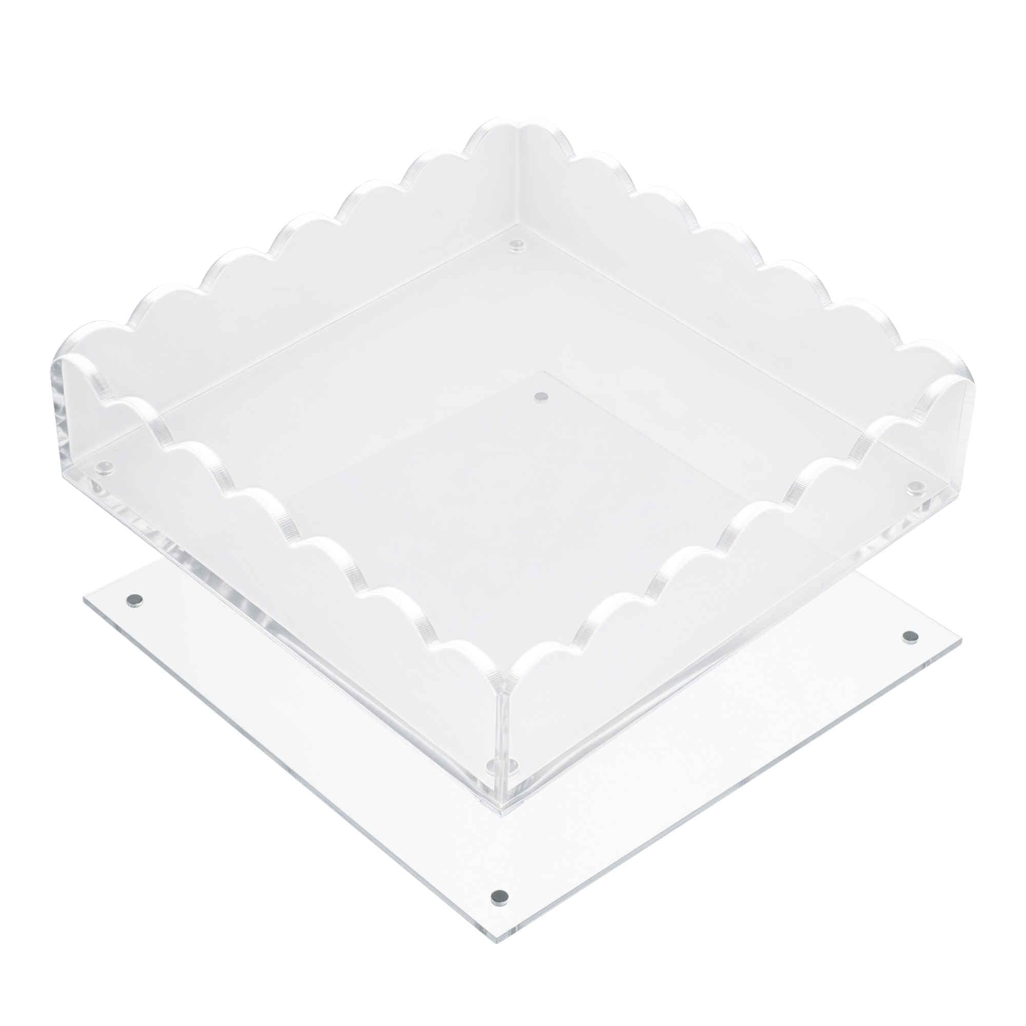 Plateau magnétique en acrylique transparent, organiseur polyvalent carré