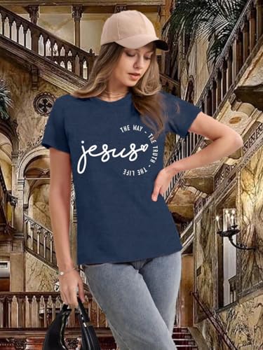Christian Shirts for Women Jesus Shirt Inspirational Short Sleeve4