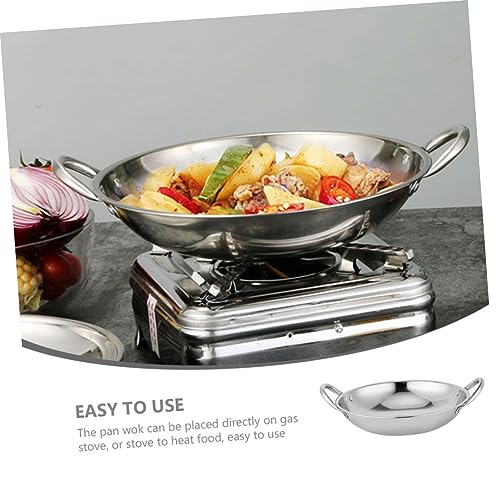 Wok de acero inoxidable con doble mango miniatura 3