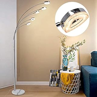 Rotatable LED Floor Lamps 3000k Warm White , 5*4W Modern Dimmable Reading Standing Lamp, Eye Protection Standard Pole Light with Crystal LED Beads, Floor Light for Living Room, Bedroom, Bedside,Office