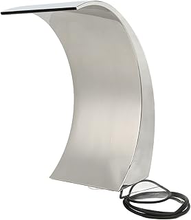 Acouto Fonte de cascata para piscina, fonte de cascata para piscina G1 12 rosca interna arredondada curvada com LED colorido para paisagismo