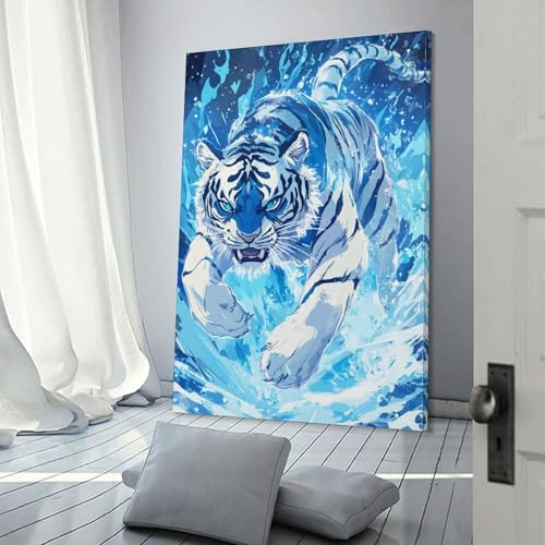 Peintures sur toile tigre pour habiller un mur vide avec une decoration murale moderne - 3