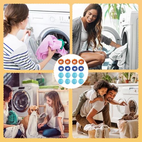 16 Stück Tierhaarentferner Waschmaschine, Wäschebälle, Haarfänger, Waschmaschinen-Fusselentferner, Katzenhaarentferner Waschmaschine, Wiederverwendbarer Tierhaare Waschmaschine, für Waschmaschine